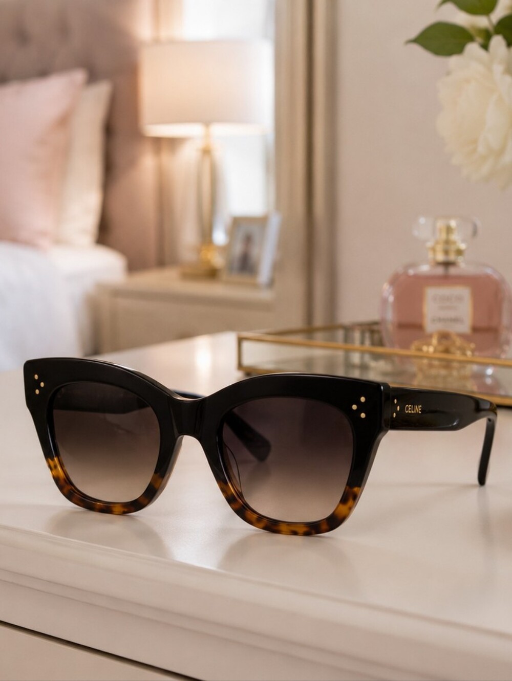 CELINE CL40004I Cat Eye Sunglasses Black Tortoise Gradient Lenses Italy Designer - Picture 3 of 11